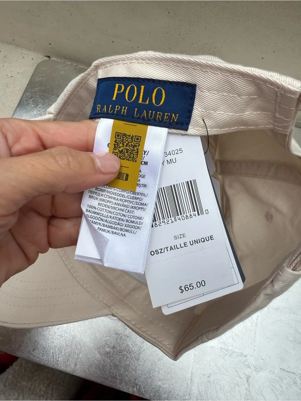 Polo by Ralph Lauren Off White Classic Baseball Cap